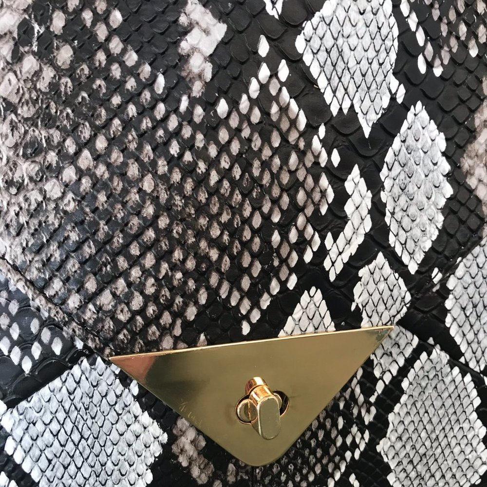 Python Snakeskin Chain Shoulder Crossbody Bag - image 2